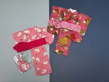 타카라 리카짱 기모노 유카타 일본 의류 2종 세트 토끼 눈토끼 동물 패턴