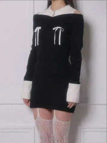 bubbles 스쿨 걸 니트 원피스 블랙