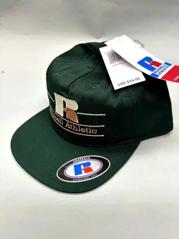 [ 미사용 새상품 ] Russell Athletic 스냅백 캡 D 그린