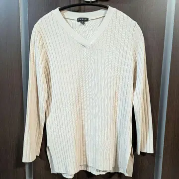 INDIVI V넥 리브 니트