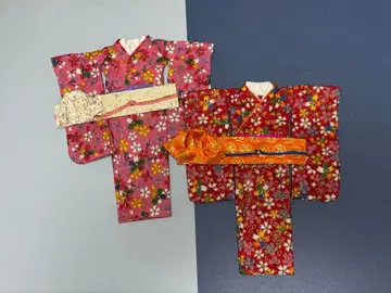 벚꽃 패턴 타카라 리카짱 기모노 일본 의류 2세트 기모노 색상 다름