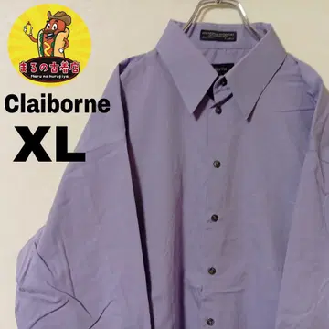 USA 구제 의류 Claiborne 긴팔 버튼 셔츠 XL 퍼플