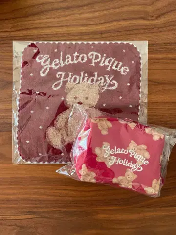 Gelato Pique 홀리데이 스노우 베어 파우치 & 손수건