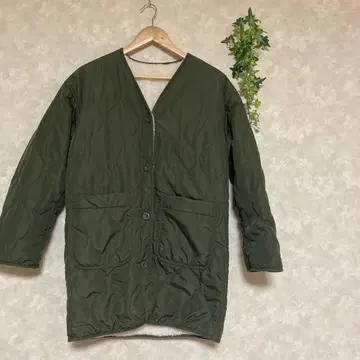 titivate 올리브 그린 퀼팅 보아 자켓 M 사이즈