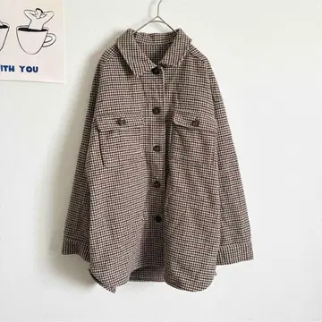 글로벌 워크 자켓 셔츠 하운드투스 체크 오버 사이즈