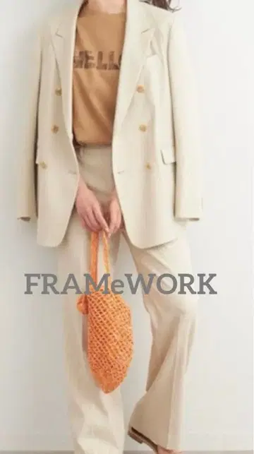 FRAMeWORK 베이지 더블 브레스트 자켓