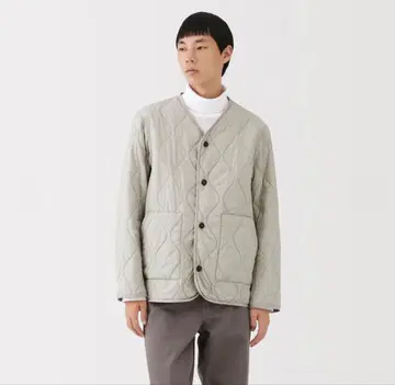 무인양품 신사 푹신한 솜 발수 퀼트 자켓 라이트 그레이 M