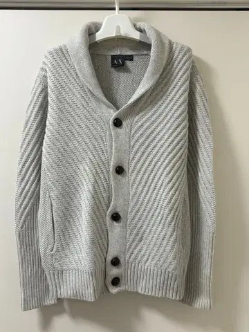 Armani Exchange 그레이 니트 가디건