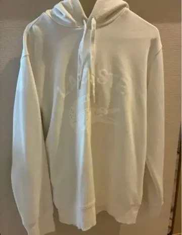LACOSTE 화이트 후드 부착 후드티 US M