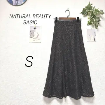 10236-2 내추럴 뷰티 베이직 전체 레이스 롱 스커트 S