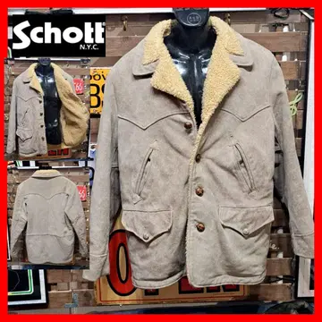 80s 빈티지 Schott 스웨이드 보아 런치 코트 40