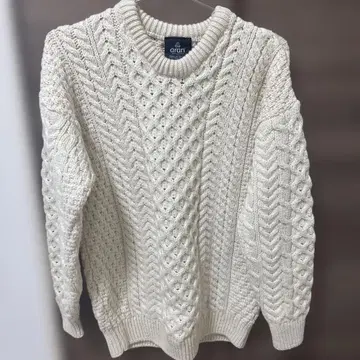 aran 메리노울 케이블 짜임 스웨터