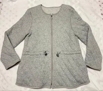 Mademoiselle NON NON 그레이 퀼팅 자켓 긴팔