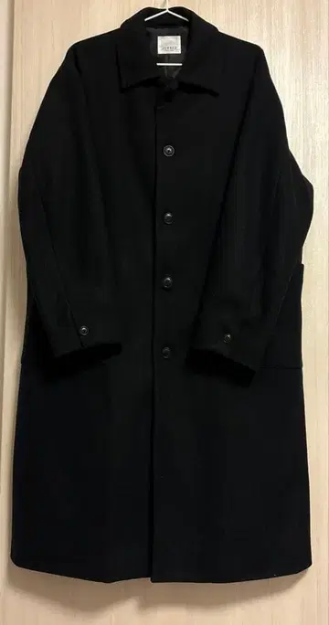 JUNRED 블랙 스텐카라 코트/롱 코트