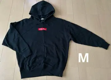 밀크페도 후드티 블랙 심플 M 사이즈