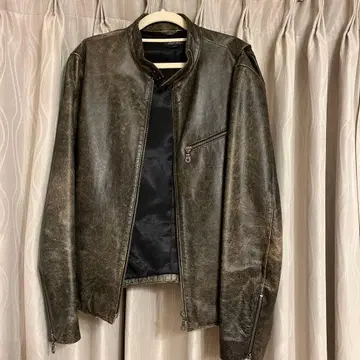 dual 다크 브라운 싱글 라이더 자켓 L