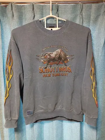 Schott 샷 맨투맨 파이어 빅 사이즈 2XL 구제 의류