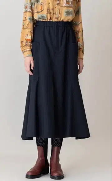 Jane Marple Military serge flare skirt