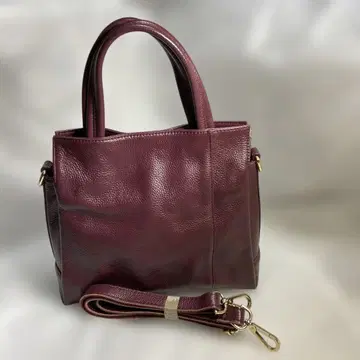 버건디 토트백 숄더 스트랩 포함