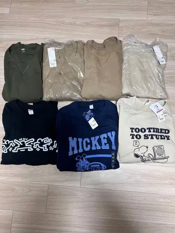 UNIQLO 후드 맨투맨 7장 세트 4XL
