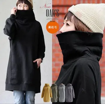 PATY 파티 맨투맨 원피스 터틀넥 두꺼운 원단 슬림 2장 세트