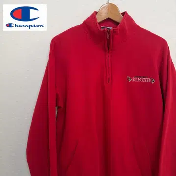 USA 구제 의류 Champion 챔피온 하프 지퍼 맨투맨 레드 L