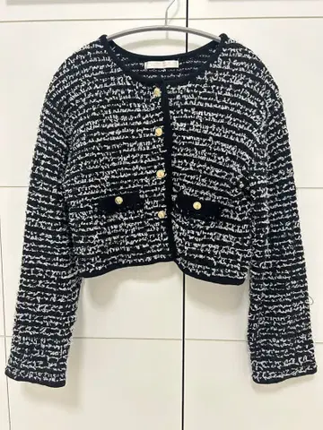 LILLIAN CARAT 테이프얀 트위드 가디건