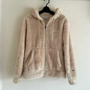 챔피온 챔피온 보아 플리스 지퍼 후드티 베이지 M