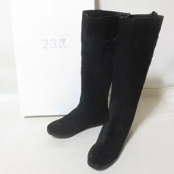 택 포함 새상품 23구 스웨이드 롱 부츠 블랙 46 BF03