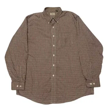 엘엘빈 긴팔 체크 셔츠 남성용 L 오버 사이즈 구제 의류