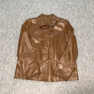 빈티지 가죽 자켓 카멜 브라운 천연 가죽 여성용 고급스러움