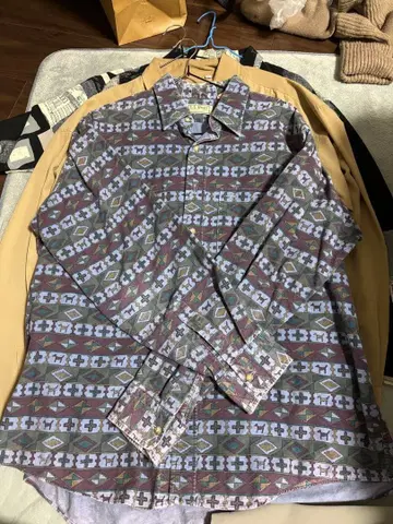 [ L.L.Bean ] 기하학 패턴 코튼 긴팔 셔츠