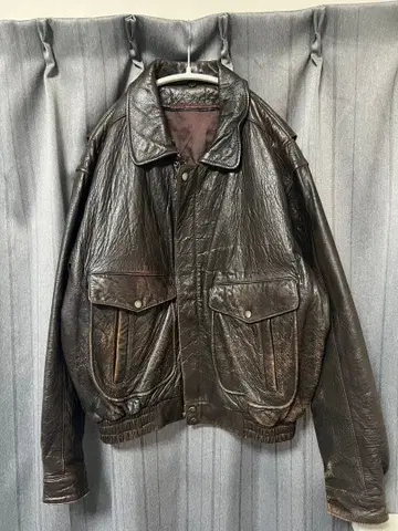 A2형 다크 브라운 가죽 자켓