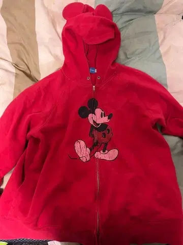 도쿄 디즈니 리조트 미키 후드티 LL 레드