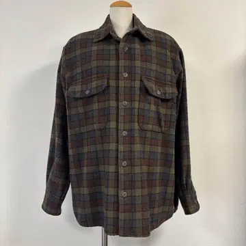 체크 무늬 플란넬 긴팔 셔츠