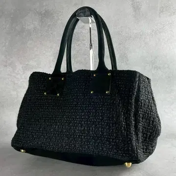 VANGI Mint Woven Tote Bag Black A4 Fit