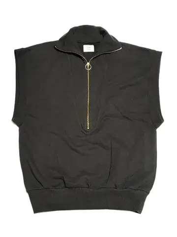 후미에 타나카 하프 지퍼 슬리브리스 맨투맨 하이넥