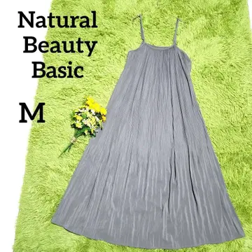 [내추럴 뷰티 베이직] 플리츠 캐미 원피스 M 그레이 체형 커버