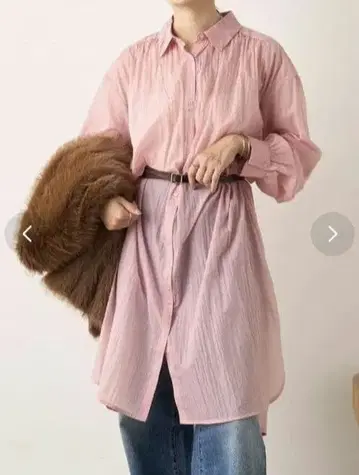 [ SHENERY ] 시어 셔츠 핑크 사이즈 S