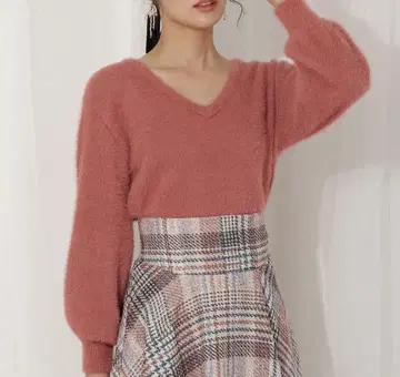 WILLSELECTION 샤기 니트 핑크