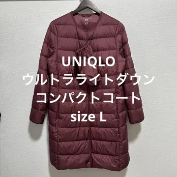 컨디션 최상 유니클로 울트라 라이트 다운 컴팩트 코트 와인 L