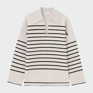 새상품 PLST 울 블렌드 보더 스키퍼 스웨터