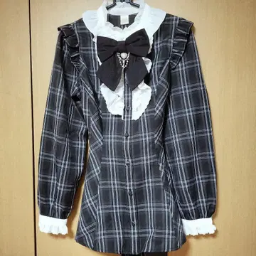 Secret Honey 긴팔 셋업 체크 블랙