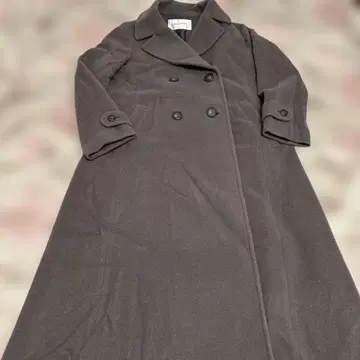 NATURAL BEAUTY BASIC 더블 브레스트 롱 코트 그레이