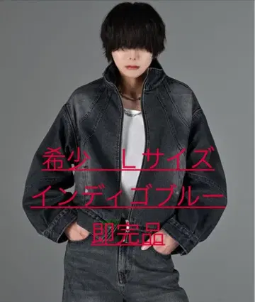 초회 사양 ADRER 데님 블루종 인디고 블루 L 사이즈