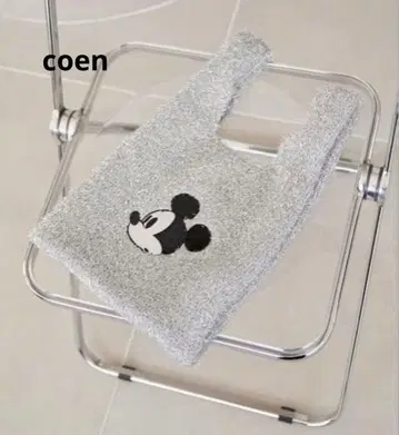 새상품급 coen MICKEY 미키 별주 라메 니트 토트백