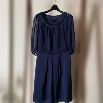 UNTITLED 언타이틀 쉬폰 소매 원피스 사이즈 2 네이비