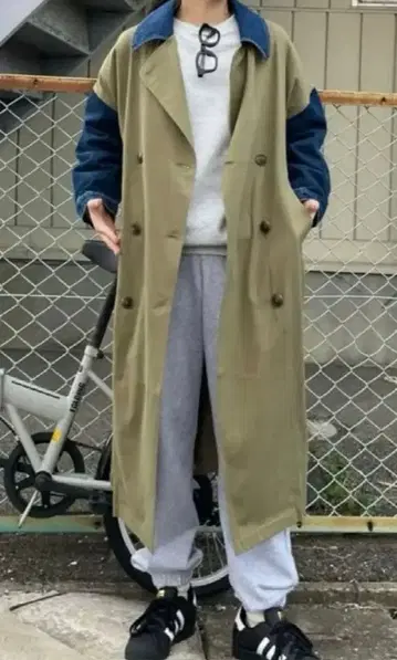 RODEO CROWNS 트렌치 x 데님 도킹 코트