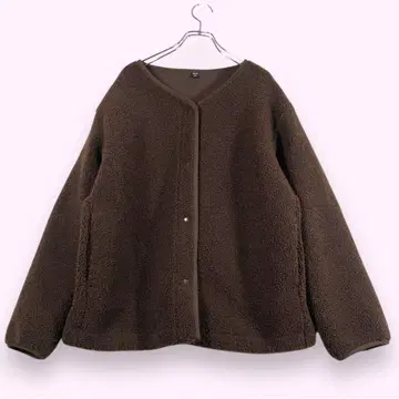 UNIQLO 유니클로 보아 플리스 가디건 짙은 갈색 [ XL ]