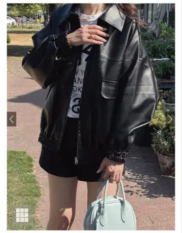 GRL 블랙 가죽 자켓 오버 사이즈 미사용 새상품